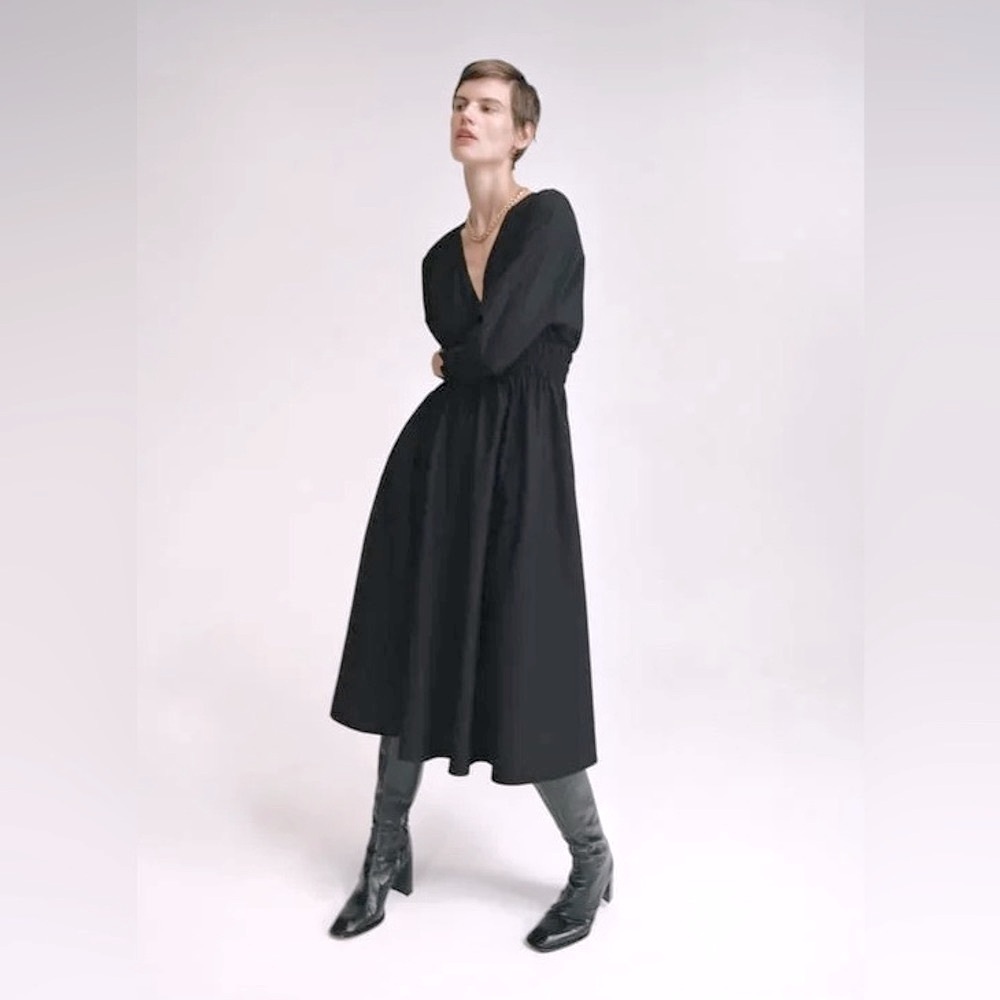 NEW ….Zara black midi dress NWT